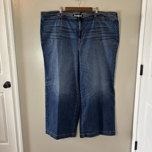 Torrid High Rise Wide Leg Vintage Stretch Dark Blue Jeans